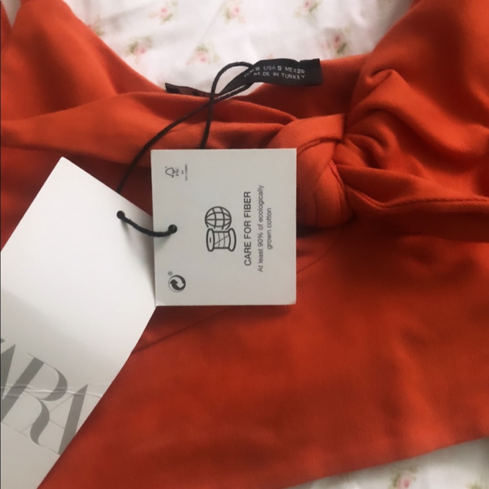 NWT ZARA Tie Knot Cami Crop Top - Picture 3 of 3